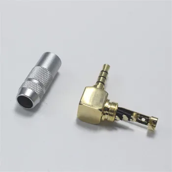 2gab 3,5 mm 4 Polu, Stereo Male Plug Leņķveida 90 Grādu taisnā Leņķī Audio Savienotājs Lodēt DIY Daļas, Remonts