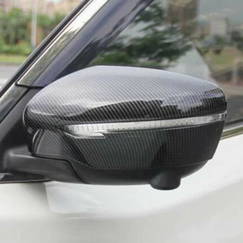 2gab Auto Oglekļa Šķiedras Durvju Atpakaļskata Spogulī Vāka Apdare priekš Nissan Rogue X-Trail-2018