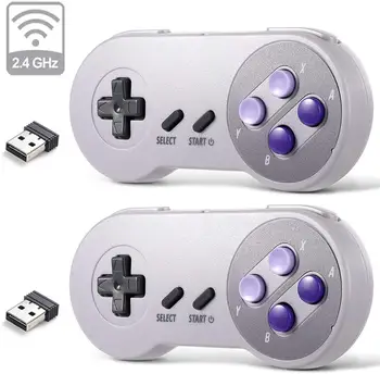 2gab/daudz 2.4 GHz Bezvadu USB Kontrolieris Saderīgs ar Super Famicom Spēles USB Classic Controller Joypad Kursorsviru Windows