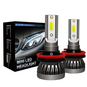 2gab/daudz mini LED auto apgaismojums, H1, H4, H7, H8, H9 H11 9005 9006 9012 LED priekšējie lukturi 12V 24V