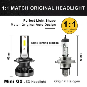 2GAB H7 LED Lukturu Spuldzes 10000LM 50W Super Mini H1 LED H7, H8, H11 LED Auto Gaismas HB3 HB4 Auto Lampas 12v 24V LED Spuldzes, Miglas lukturi