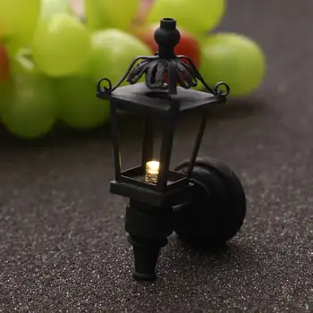 2gab Miniatura Streetlight LED Elektroniskās Rotaļlietas Ainavu Leļļu Nams Piederumi Simulācijas Miniatūra LED Sienas Apgaismojuma Modelis