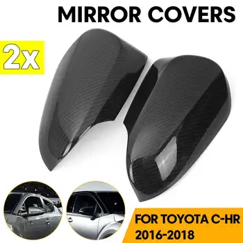 2gab/Uzstādīt Oglekļa Šķiedras Stila Automašīnas Atpakaļskata Ārējie Spoguļi Vāka Apdare Lo Pusē Ārējie Spoguļi Segtu Vāciņi Toyota C-HR CHR