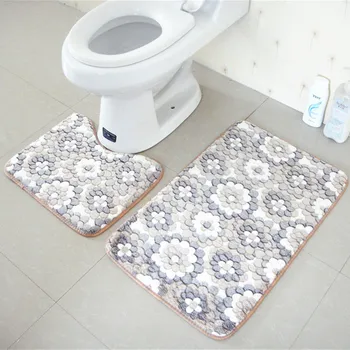 2gab vannas paklājiņus un tualetes uzstādīt bez slīdēšanas 45x50cm un 50x80cm/17.71x19.68in un 19.68x31.49in 55