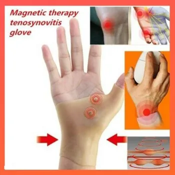2GAB Ādas krāsu pirkstu aizsargs ir magnētiskā rokas rokas īkšķis atbalsta spiediena korekcijas sāpes relief25