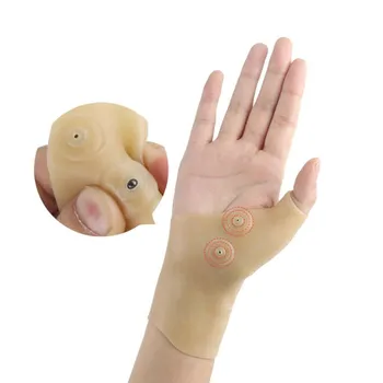 2GAB Ādas krāsu pirkstu aizsargs ir magnētiskā rokas rokas īkšķis atbalsta spiediena korekcijas sāpes relief25
