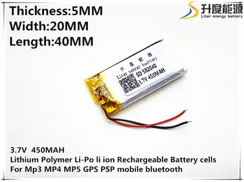 3.7 V 450mAh 502040 Litija Polimēru Li-Po li ion Baterijas šūnas Mp3 MP4 MP5 GPS mobilie bluetooth