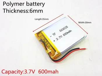 3.7 V 600mAh 603035 Litija Polimēru Li-Po li ion Baterijas šūnas Mp3 MP4 MP5 GPS mobilie bluetooth