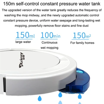 3-in-1 2800Pa Robots putekļsūcējs Ar Ūdens Tvertnes Attālinātās Kontroles Mitrā Un Sausā Ultra-plānas Mājas Sakopšana Un Mopping