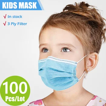 3 Slāņu Bērniem, Sejas Maskas, Vienreizējās lietošanas Anti-miglas Bērni Maska, Elastīga Mutes Maska, Elpojošs PM2.5 Neausta mascarillas Bērnu Maska