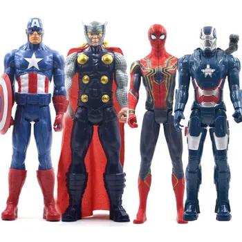 30cm Brīnums Avengers Rotaļlietas Thanos Pontons Buster Zirnekļcilvēka Dzelzs Cilvēks, Kapteinis Amerika, tors (Thor) Wolverine Black Panther Rīcības Attēls Lelles