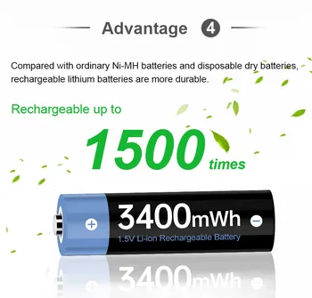 3400mwh AA 1,5 V Uzlādējams Akumulators AA Batterias Uzlādējams akumulators AA Li-ion par RC Kamera 1,5 v AA uzlādējamas Baterijas
