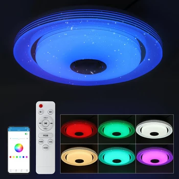36/80W Smart Bluetooth Mūzikas LED Griestu Gaismas+Tālvadības pults RGB Intensitāti Kārta Zvaigžņu Punktu Griestu Lampas Guļamistabas Mājās Droplight