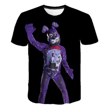3D Piecas Naktis Fredijs T-Krekli Augstas Kvalitātes Bērnu t krekls Zēnu/Meiteņu Drēbes, Bērnu T Krekls Kpop FNAF Multenes, anime t-veida