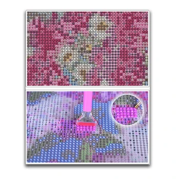 3D Rokdarbi Diy Dimanta Krāsošana Dimanta Izšūšanas Laukums Ielīmēts Dekoratīvās Sienas Uzlīmes Cross Stitch Amatniecības Purple Rose