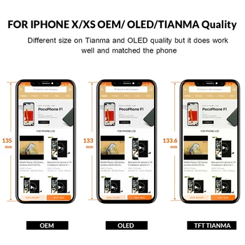 3PCS TFT iphone X XR XS XsMax LCD NAV Dead Pixel ar 3D skārienekrāna Montāža Nomaiņa ar Senor Gredzenu iPhone X
