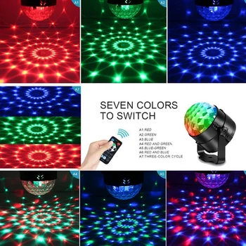3W RGB Disco Bumba Puse Skatuves Gaismas Skaņas Aktivizēta USB Auto DJ ic LED par Kazlēnu, Dāvanas Kluba Dzimšanas diena Bārs Ziemassvētki ar Tālvadības