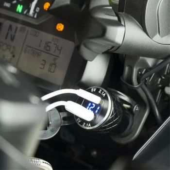 4.2 A Alumīnija Motociklu LED Dual USB Lādētājs BMW R1200GS R1250GS LC Lādētāju Triumph Tiger Par Ducati Multistrada 1200