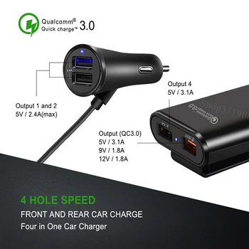 4 Porti QC 3.0 Universālā Ātri USB Auto Lādētāju Piederumi Mazda 2 3 5 6 CX9 CX5 CX7 CX3 rx8 mx5 mx3 rx7 323 mx6