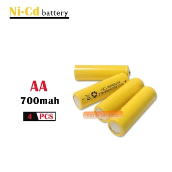 4 x AA 700mAh 1.2 V Quanlity Uzlādējams Akumulators NI-CD 1.2 V Uzlādējams 2A Akumulatora Baterias Bateria Baterijas 500 Reizes