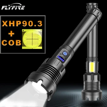 400000 LM COB XHP90.3 Augstu Jaudīgs LED lukturītis led lukturītis usb Lādējamu 18650 26650 zibspuldzes gaismas XHP90 XHP70 XHP50 Laternas