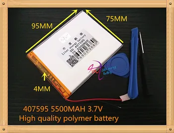 407595 5500mAH Li-ion Planšetdatora akumulatoru 7,8,9 collu planšetdatoru 3,7 V Polimēra lithiumion Akumulators Ar Augstu Kvalitāti