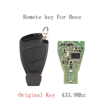 433MHZ 2/3 Pogas Tālvadības Smart Atslēgu Fob, Lietu Vāku Apvalka Mercedes Benz B C E ML S CLK CL Oriģinālu automobiļu atslēgu