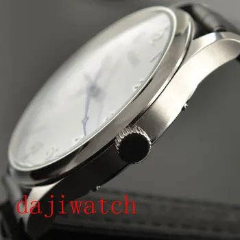 44mm parnis white dial, sudraba zīmēm puses likvidācijas 6497 kustību mens watch