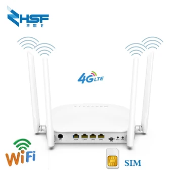 4G LTE maršrutētāju Sim karti atbloķēt 4G CPE bezvadu maršrutētāju (wireless router 300mbps CAT4 mobilo Wifi hotspot ar Sim kartes slots, 4 LAN ports 32 lietotāji