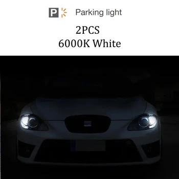 4gab Canbus Balto LED, lai Seat Leon 2 MK2 1P 1P Stāvēšanas Pozīcijā Pusē termometra + Dienas braukšanas gaismas lukturi dienas gaitas lukturi (2005-2012)