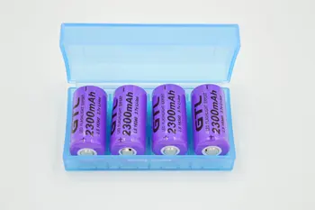 4gab/daudz 16340 CR123A 3,7 v 2300mAh Uzlādējams Li-ion Akumulators purpura LED Lukturītis +Akumulatora Uzglabāšanas Kastes Bezmaksas piegāde