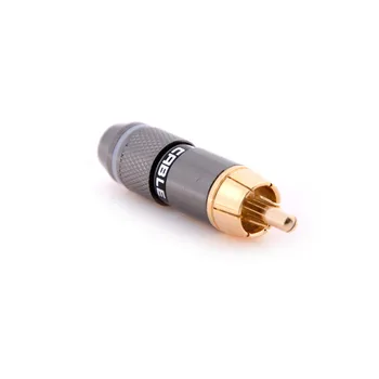 4gab/daudz Augstas kvalitātes gold plating RCA savienotājs RCA male plug atbalsta 6mm kabeļa vairumtirdzniecība