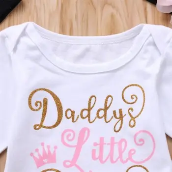 4gab Jaundzimušajiem Bērniem, Baby Meitene Princese Ziedu Drēbes Jumpsuit Romper +Bikses Apģērbs