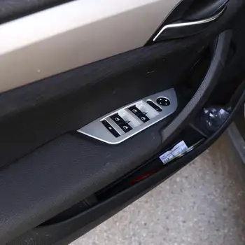 4gab Sudraba Stilu, BMW X1 E84 2011. -. Gadam Gadu LHD Transportlīdzekļu ABS Plastmasas Logu Pacēlāju Pogu, Rāmis, Melns Aksesuāri