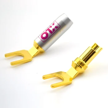 4gab XLO zelta pārklājumu Lāpsta kontaktdakšu, Dakša Solderless Skaļrunis banana plug connector