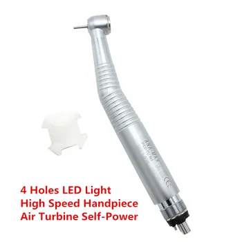 4Holes Zobu LED Light E-ģenerators Spiediet Pogu ātrgaitas Handpiece Gaisa Turbīnu Triple Ūdens Strūklu Roka Gabals, Zobārsts Lab