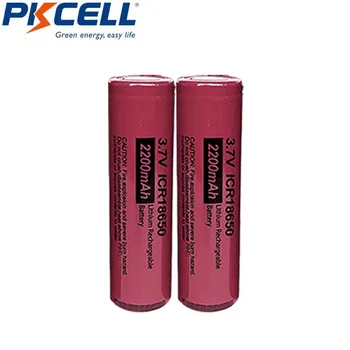 4PC PKCELL ICR18650 2200mAh 3,7 V Li-jonu Akumulators Flat Top un 2slot lādētāju ar ES plug 18650 14500 26650