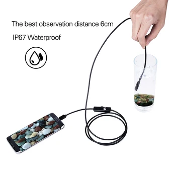 5.5 mm 2m Objektiv Endoscop HD 480p USB OTG Schlange Endoskop Wasserdicht Inspektion Rohr Kamera Endoskop für Android Tālrunis Pc
