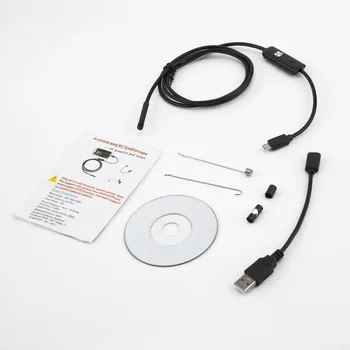5.5 mm Endoskopu, USB Mini Kamera Elastīga IP67 Waterproof Micro USB Pārbaudes Borescope Kamera Android 6 LED Regulēšana