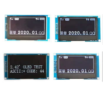 5/7/16Pin 2.42 collu OLED displeja modulis, balta/zila/dzeltena/zaļa 12864 LCD ekrāns SSD1309