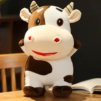 50/60/70 cm cute govs plīša rotaļlietas dzīvnieku karikatūra govs mīksto uz leju kokvilnas piepildīta lelle kawaii bērnu dzimšanas dienas dāvanu, pāris brīvdienu dāvanu