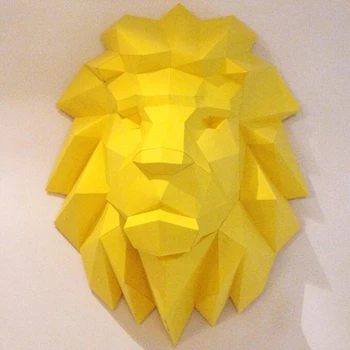 500X250mm 3D Foilding Papīra Lion Head Papercraft Mājas Rotājumu Sienas Deco Mīklas Izglītības DIY (do it yourself, Rotaļlietas, Svētku Dāvanu Bērniem
