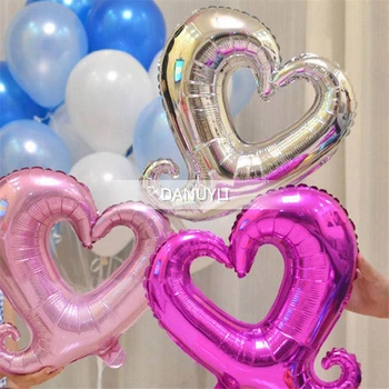 50gab 18inch Āķis Sirds Folija Baloni, Kāzu Dekorēšana Dobi Sirds Hēlija Ballon Valentīna Diena Dekors Dzimšanas dienas svinības Globos