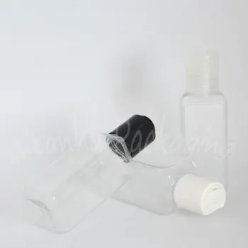 50ML Pārredzamu Kvadrātveida Plastmasas Pudeles disku Top Cap , 50CC Šampūns / Losjons Iepakojumu Pudeles , Tukši Kosmētikas Konteineru