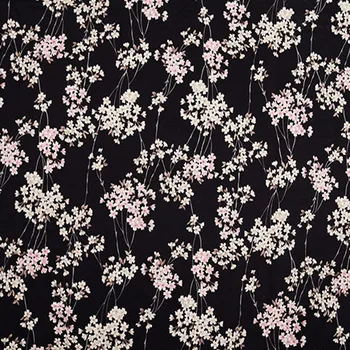 50x135cm Tradicionālās Melnās un Sarkanās Sakura Austrumu Cherry Cherry Blossom Apdrukāta Kokvilnas Audumu DIY Šūšana, auduma Kleita Soma Daļa