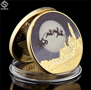 5GAB/Daudz 2019 Priecīgus Ziemassvētkus Sniegavīrs Briežu Suvenīru Zelta Monētas Kolekcionējamus Dāvanas
