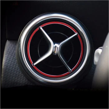 5gab Dekoratīvie Gredzeni Augstas Kvalitātes Alumīnija sakausējuma Red Gaisa Ventilācijas Izvads Gredzenu Vāciņš melns, Piemērots Mercedes-Benz GLA