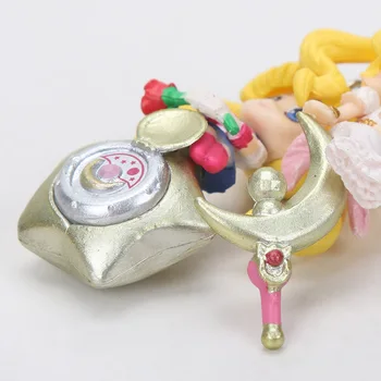 5gab/set Anime Sailor moon attēls Tsukino Usagi Smokings Maska Dzīvsudraba Mars, Jupiters, Venēra, keychain kulons Rīcības Attēls bērniem Rotaļlietas
