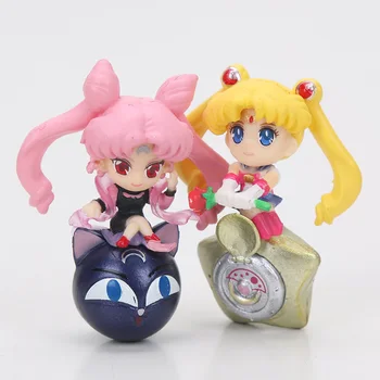 5gab/set Anime Sailor moon attēls Tsukino Usagi Smokings Maska Dzīvsudraba Mars, Jupiters, Venēra, keychain kulons Rīcības Attēls bērniem Rotaļlietas