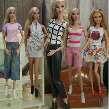 5gab/set Modes Biroja Uzvalkā Lelle Kleita Barbie Lelle Drēbes, Aksesuāri Spēlēt Māju Pusi Mērci Up Kostīms Bērniem, Rotaļlietas, Dāvanu